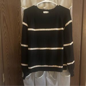 3/$10 Newbury Kustom Black Sweater with Gold Stripes